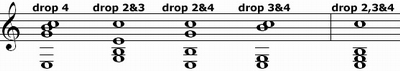 Drop 4, Drop 2 and 3, Drop 2 and 4, Drop 3 and 4, Drop 2,3 and 4