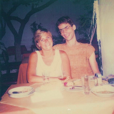Mary Connerty and 
		Frank Singer in Santorini, Greece 1986