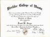 Bachelor of Music Degree, Composition, Berklee College of Music, 1980